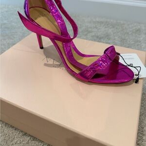 Alexandre Birman Metallic Fuchsia High Heel Sandals